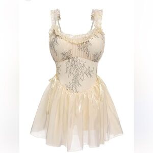 Chic Cream Lace Slip Dress